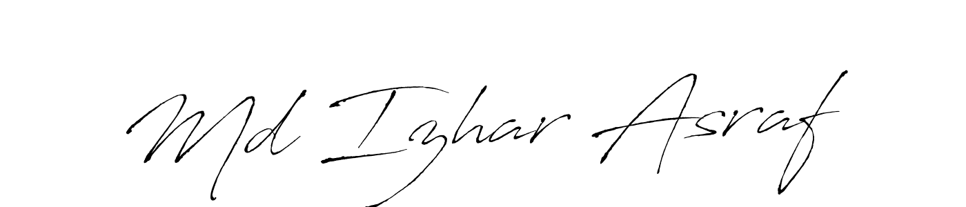 Md Izhar Asraf stylish signature style. Best Handwritten Sign (Antro_Vectra) for my name. Handwritten Signature Collection Ideas for my name Md Izhar Asraf. Md Izhar Asraf signature style 6 images and pictures png