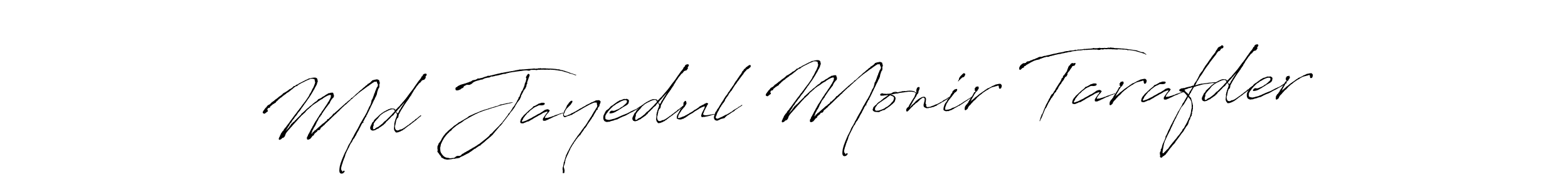 Md Jayedul Monir Tarafder stylish signature style. Best Handwritten Sign (Antro_Vectra) for my name. Handwritten Signature Collection Ideas for my name Md Jayedul Monir Tarafder. Md Jayedul Monir Tarafder signature style 6 images and pictures png