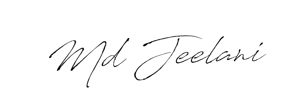 How to make Md Jeelani name signature. Use Antro_Vectra style for creating short signs online. This is the latest handwritten sign. Md Jeelani signature style 6 images and pictures png