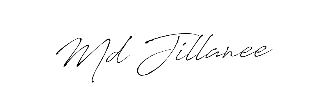 How to make Md Jillanee name signature. Use Antro_Vectra style for creating short signs online. This is the latest handwritten sign. Md Jillanee signature style 6 images and pictures png