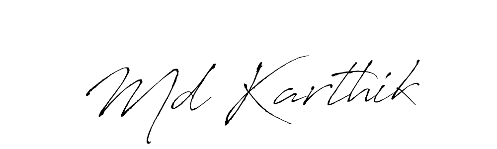 Antro_Vectra is a professional signature style that is perfect for those who want to add a touch of class to their signature. It is also a great choice for those who want to make their signature more unique. Get Md Karthik name to fancy signature for free. Md Karthik signature style 6 images and pictures png