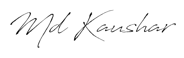 A dynamic signature style for Md Kaushar using Antro_Vectra script. Designed to look authentic, handwritten, and professional. Md Kaushar signature style 6 images and pictures png