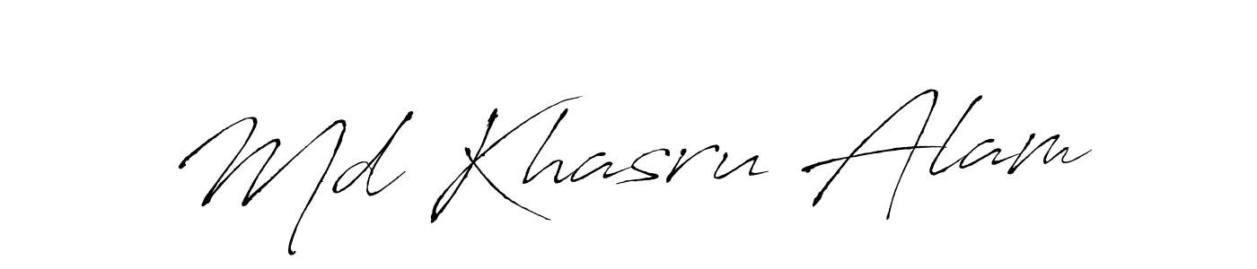 Md Khasru Alam stylish signature style. Best Handwritten Sign (Antro_Vectra) for my name. Handwritten Signature Collection Ideas for my name Md Khasru Alam. Md Khasru Alam signature style 6 images and pictures png