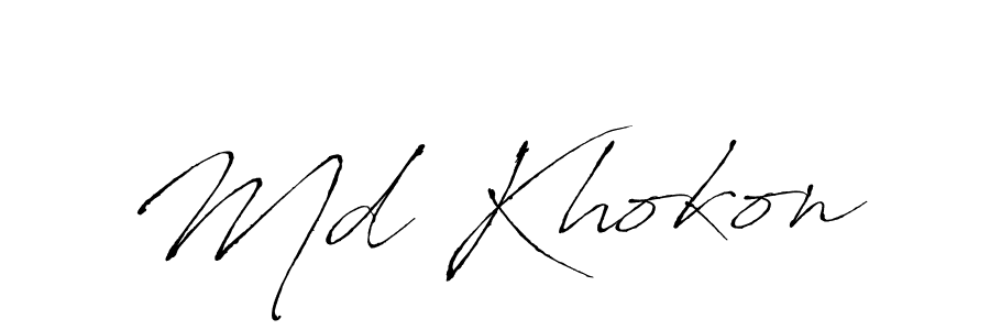How to make Md Khokon name signature. Use Antro_Vectra style for creating short signs online. This is the latest handwritten sign. Md Khokon signature style 6 images and pictures png