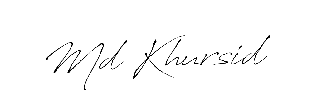 Md Khursid stylish signature style. Best Handwritten Sign (Antro_Vectra) for my name. Handwritten Signature Collection Ideas for my name Md Khursid. Md Khursid signature style 6 images and pictures png