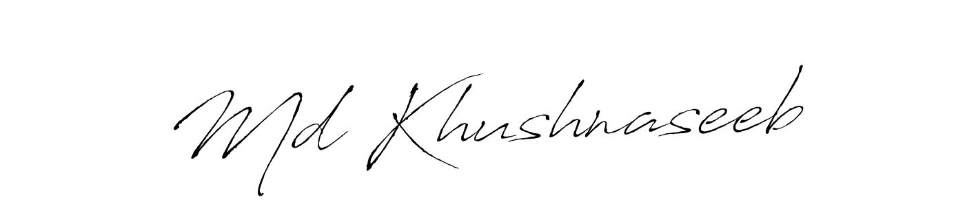 How to make Md Khushnaseeb name signature. Use Antro_Vectra style for creating short signs online. This is the latest handwritten sign. Md Khushnaseeb signature style 6 images and pictures png