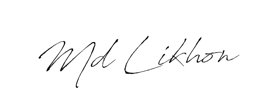 Design your own signature with our free online signature maker. With this signature software, you can create a handwritten (Antro_Vectra) signature for name Md Likhon. Md Likhon signature style 6 images and pictures png