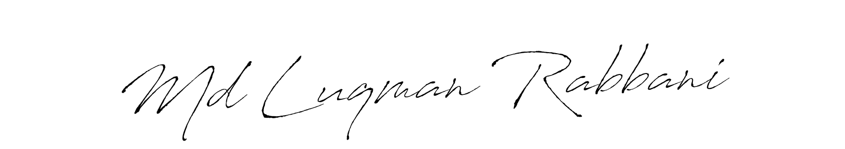 Use a signature maker to create a handwritten signature online. With this signature software, you can design (Antro_Vectra) your own signature for name Md Luqman Rabbani. Md Luqman Rabbani signature style 6 images and pictures png