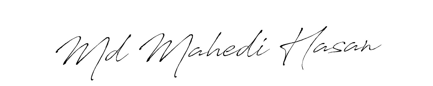 How to make Md Mahedi Hasan name signature. Use Antro_Vectra style for creating short signs online. This is the latest handwritten sign. Md Mahedi Hasan signature style 6 images and pictures png