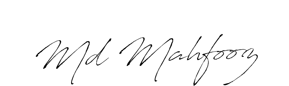 How to make Md Mahfooz name signature. Use Antro_Vectra style for creating short signs online. This is the latest handwritten sign. Md Mahfooz signature style 6 images and pictures png