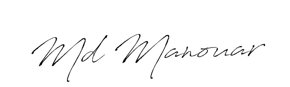 Make a beautiful signature design for name Md Manouar. With this signature (Antro_Vectra) style, you can create a handwritten signature for free. Md Manouar signature style 6 images and pictures png