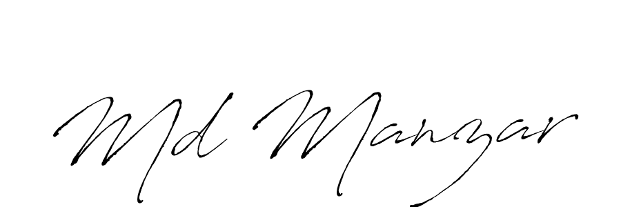 Md Manzar stylish signature style. Best Handwritten Sign (Antro_Vectra) for my name. Handwritten Signature Collection Ideas for my name Md Manzar. Md Manzar signature style 6 images and pictures png