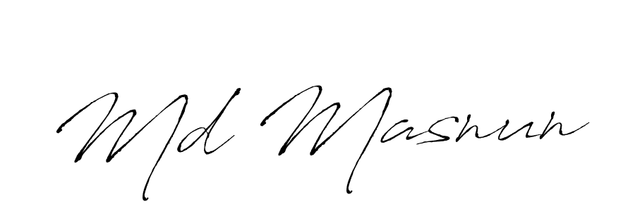 Design your own signature with our free online signature maker. With this signature software, you can create a handwritten (Antro_Vectra) signature for name Md Masnun. Md Masnun signature style 6 images and pictures png