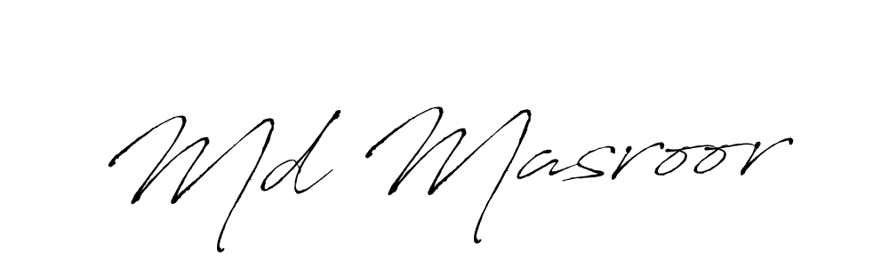 How to make Md Masroor name signature. Use Antro_Vectra style for creating short signs online. This is the latest handwritten sign. Md Masroor signature style 6 images and pictures png