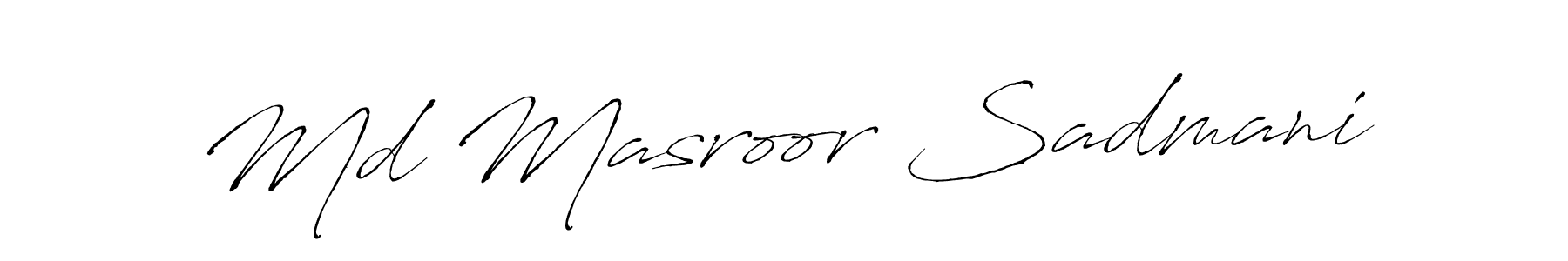 Create a beautiful signature design for name Md Masroor Sadmani. With this signature (Antro_Vectra) fonts, you can make a handwritten signature for free. Md Masroor Sadmani signature style 6 images and pictures png
