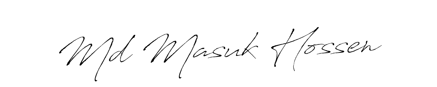 Md Masuk Hossen stylish signature style. Best Handwritten Sign (Antro_Vectra) for my name. Handwritten Signature Collection Ideas for my name Md Masuk Hossen. Md Masuk Hossen signature style 6 images and pictures png