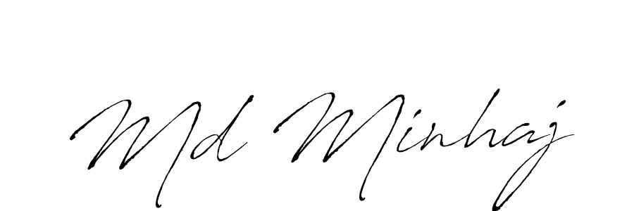 How to make Md Minhaj signature? Antro_Vectra is a professional autograph style. Create handwritten signature for Md Minhaj name. Md Minhaj signature style 6 images and pictures png