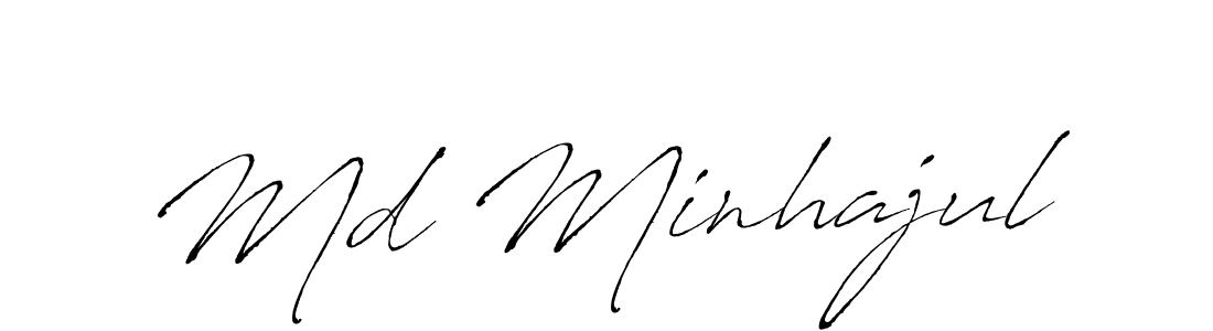 Create a beautiful signature design for name Md Minhajul. With this signature (Antro_Vectra) fonts, you can make a handwritten signature for free. Md Minhajul signature style 6 images and pictures png