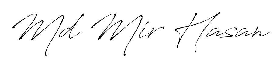Designed for modern professionals: Md Mir Hasan name signature crafted with Antro_Vectra script. Ready for digital PDF workflows. Md Mir Hasan signature style 6 images and pictures png