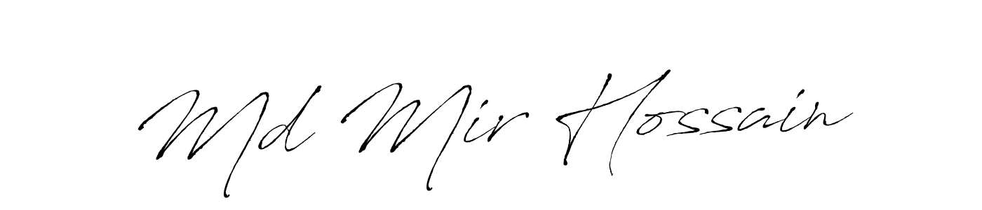 How to make Md Mir Hossain signature? Antro_Vectra is a professional autograph style. Create handwritten signature for Md Mir Hossain name. Md Mir Hossain signature style 6 images and pictures png