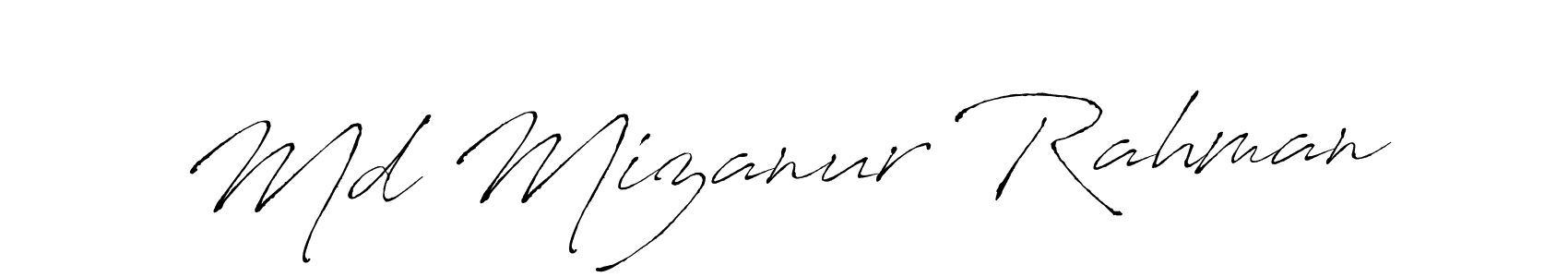 How to make Md Mizanur Rahman name signature. Use Antro_Vectra style for creating short signs online. This is the latest handwritten sign. Md Mizanur Rahman signature style 6 images and pictures png