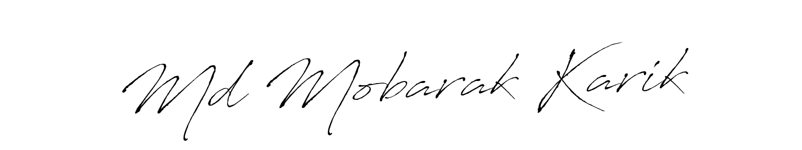 Md Mobarak Karik stylish signature style. Best Handwritten Sign (Antro_Vectra) for my name. Handwritten Signature Collection Ideas for my name Md Mobarak Karik. Md Mobarak Karik signature style 6 images and pictures png