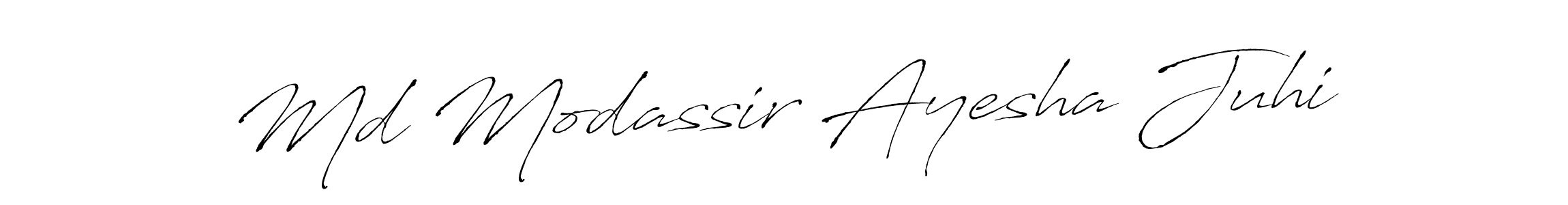 Create a beautiful signature design for name Md Modassir Ayesha Juhi. With this signature (Antro_Vectra) fonts, you can make a handwritten signature for free. Md Modassir Ayesha Juhi signature style 6 images and pictures png