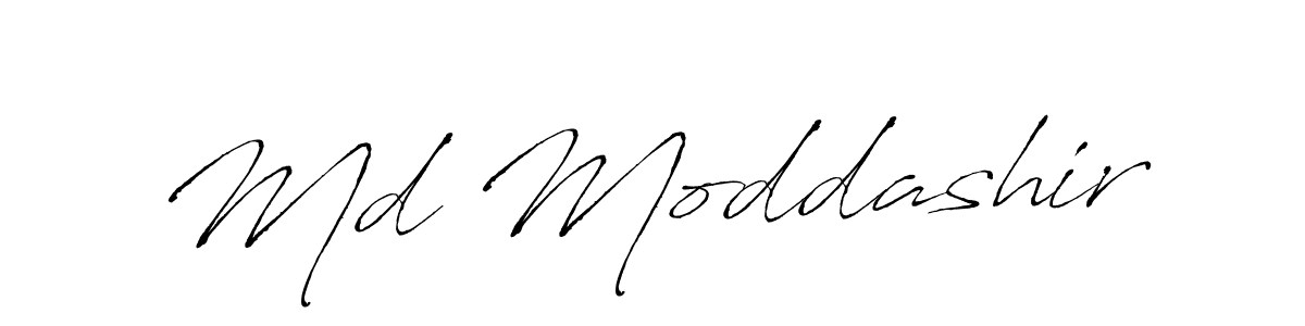 Make a beautiful signature design for name Md Moddashir. With this signature (Antro_Vectra) style, you can create a handwritten signature for free. Md Moddashir signature style 6 images and pictures png