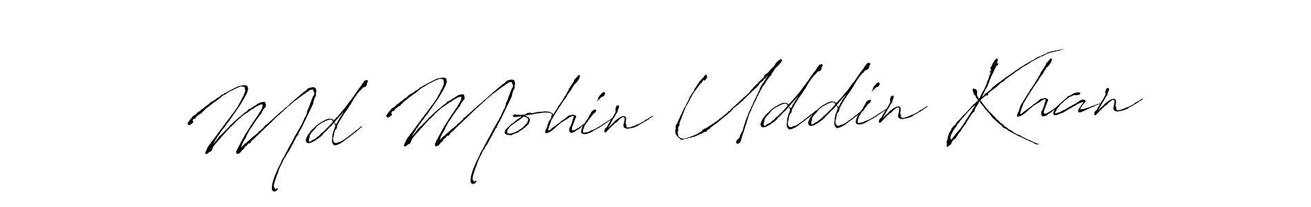 How to make Md Mohin Uddin Khan name signature. Use Antro_Vectra style for creating short signs online. This is the latest handwritten sign. Md Mohin Uddin Khan signature style 6 images and pictures png