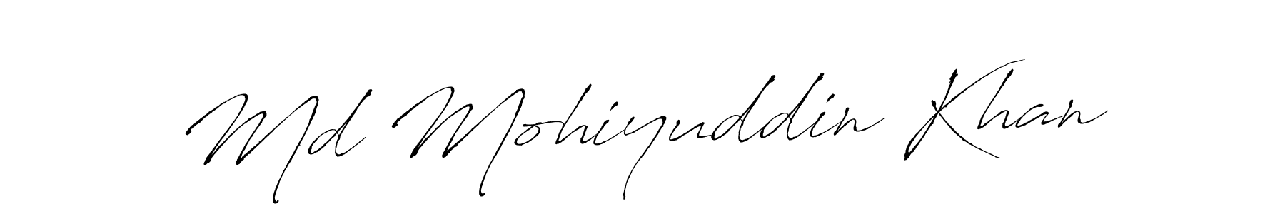 How to make Md Mohiyuddin Khan name signature. Use Antro_Vectra style for creating short signs online. This is the latest handwritten sign. Md Mohiyuddin Khan signature style 6 images and pictures png