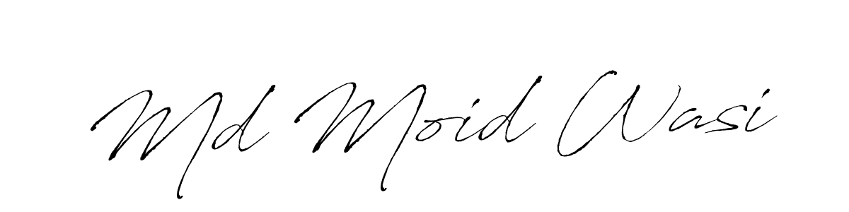 How to make Md Moid Wasi name signature. Use Antro_Vectra style for creating short signs online. This is the latest handwritten sign. Md Moid Wasi signature style 6 images and pictures png