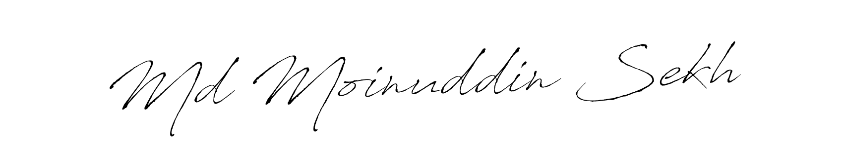 How to make Md Moinuddin Sekh name signature. Use Antro_Vectra style for creating short signs online. This is the latest handwritten sign. Md Moinuddin Sekh signature style 6 images and pictures png