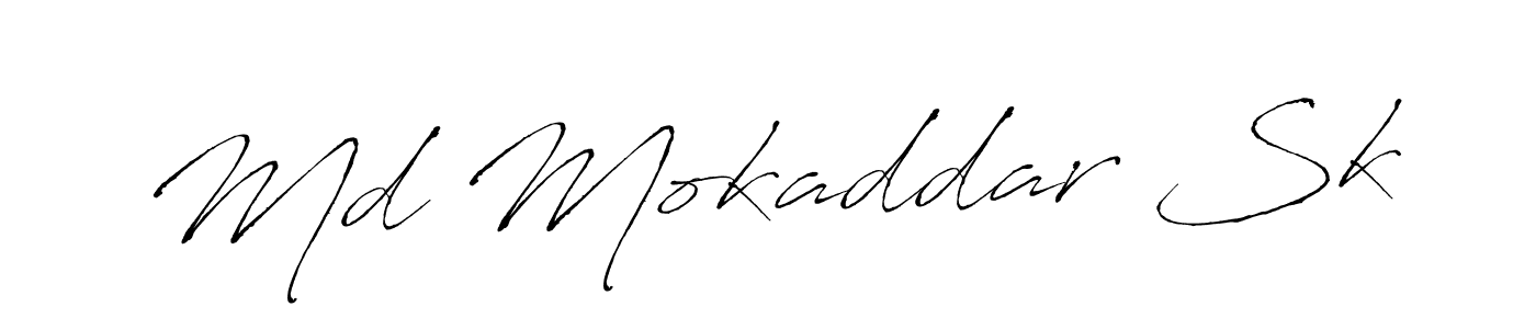 Design your own signature with our free online signature maker. With this signature software, you can create a handwritten (Antro_Vectra) signature for name Md Mokaddar Sk. Md Mokaddar Sk signature style 6 images and pictures png