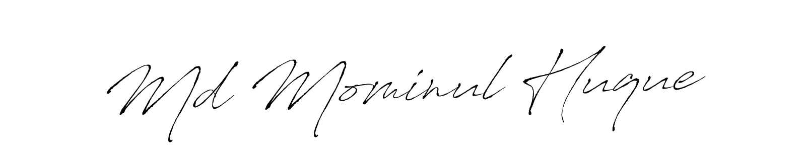 How to make Md Mominul Huque name signature. Use Antro_Vectra style for creating short signs online. This is the latest handwritten sign. Md Mominul Huque signature style 6 images and pictures png