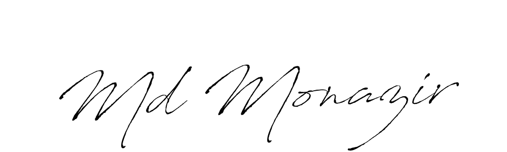 Md Monazir stylish signature style. Best Handwritten Sign (Antro_Vectra) for my name. Handwritten Signature Collection Ideas for my name Md Monazir. Md Monazir signature style 6 images and pictures png