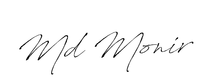 How to make Md Monir signature? Antro_Vectra is a professional autograph style. Create handwritten signature for Md Monir name. Md Monir signature style 6 images and pictures png