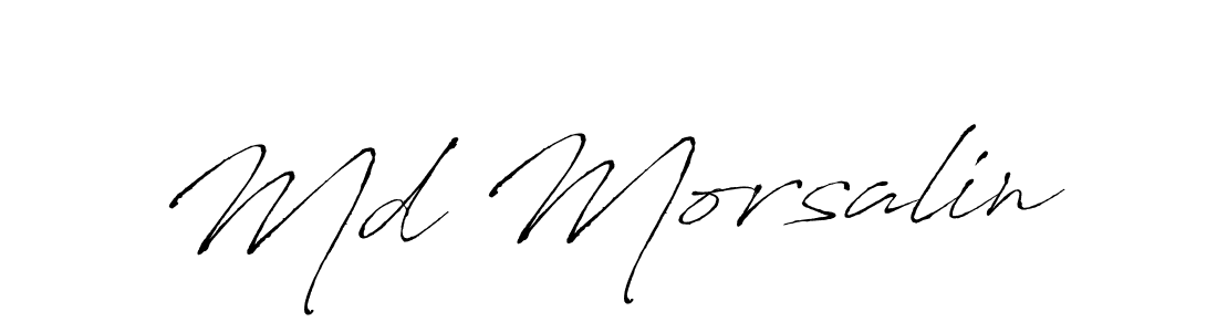 Md Morsalin stylish signature style. Best Handwritten Sign (Antro_Vectra) for my name. Handwritten Signature Collection Ideas for my name Md Morsalin. Md Morsalin signature style 6 images and pictures png