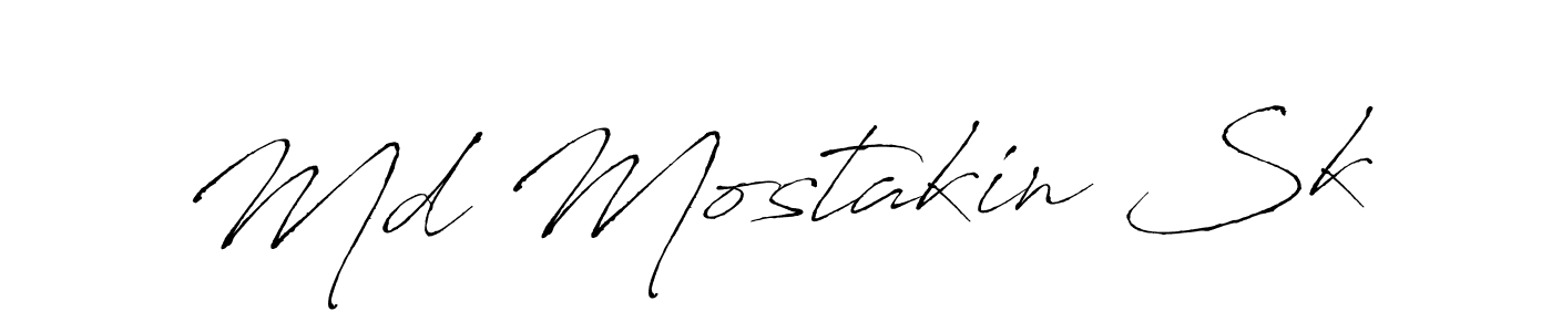 Make a beautiful signature design for name Md Mostakin Sk. With this signature (Antro_Vectra) style, you can create a handwritten signature for free. Md Mostakin Sk signature style 6 images and pictures png