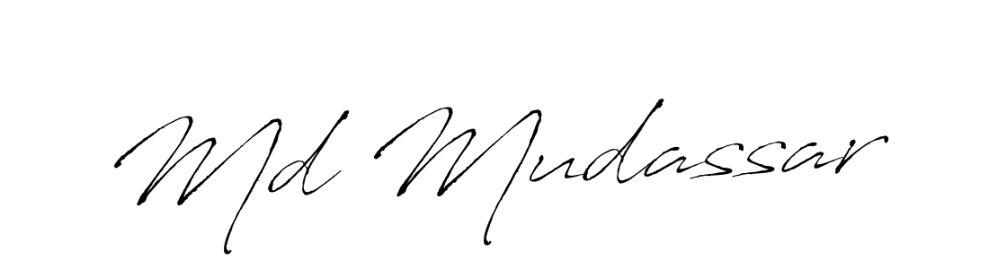 How to make Md Mudassar name signature. Use Antro_Vectra style for creating short signs online. This is the latest handwritten sign. Md Mudassar signature style 6 images and pictures png