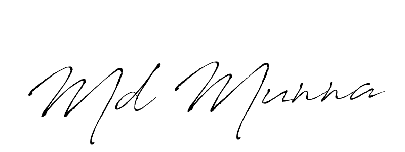How to make Md Munna signature? Antro_Vectra is a professional autograph style. Create handwritten signature for Md Munna name. Md Munna signature style 6 images and pictures png