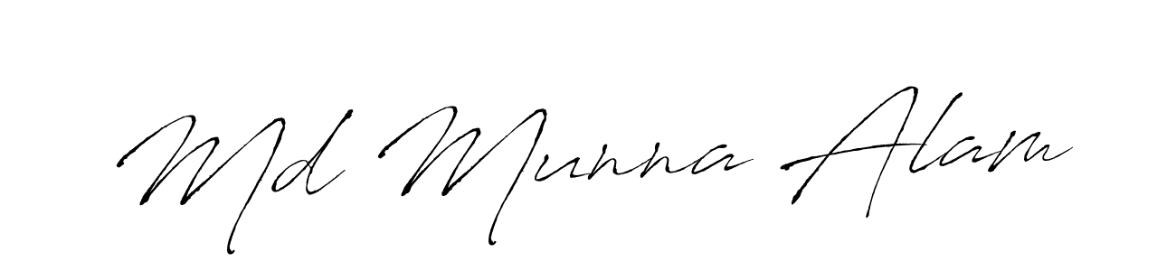 How to make Md Munna Alam name signature. Use Antro_Vectra style for creating short signs online. This is the latest handwritten sign. Md Munna Alam signature style 6 images and pictures png