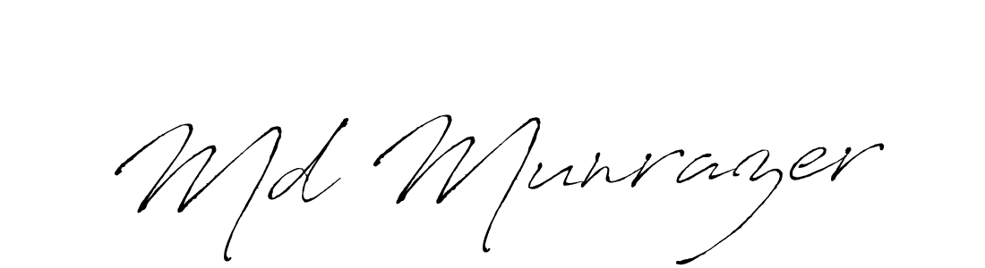 How to make Md Munrazer name signature. Use Antro_Vectra style for creating short signs online. This is the latest handwritten sign. Md Munrazer signature style 6 images and pictures png