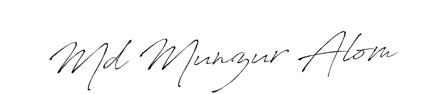 Create a beautiful signature design for name Md Munzur Alom. With this signature (Antro_Vectra) fonts, you can make a handwritten signature for free. Md Munzur Alom signature style 6 images and pictures png