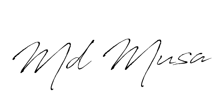 Make a beautiful signature design for name Md Musa. With this signature (Antro_Vectra) style, you can create a handwritten signature for free. Md Musa signature style 6 images and pictures png