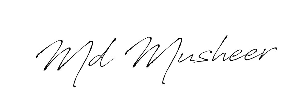 Design your own signature with our free online signature maker. With this signature software, you can create a handwritten (Antro_Vectra) signature for name Md Musheer. Md Musheer signature style 6 images and pictures png