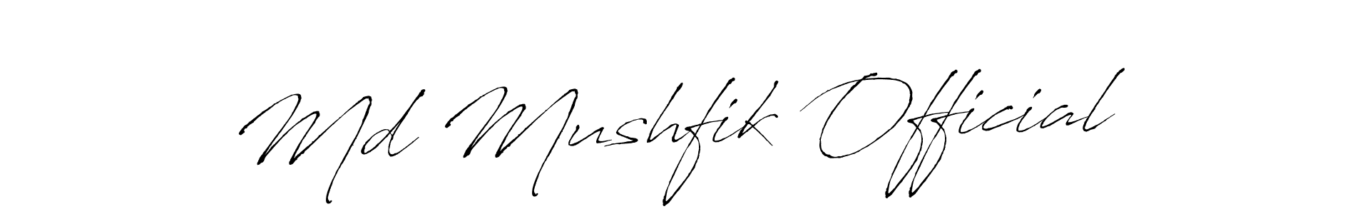 Design your own signature with our free online signature maker. With this signature software, you can create a handwritten (Antro_Vectra) signature for name Md Mushfik Official. Md Mushfik Official signature style 6 images and pictures png