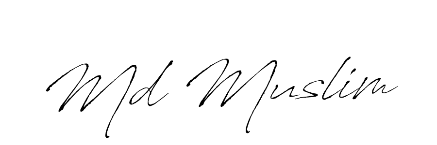 How to make Md Muslim signature? Antro_Vectra is a professional autograph style. Create handwritten signature for Md Muslim name. Md Muslim signature style 6 images and pictures png