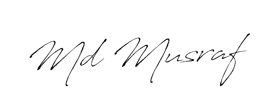 How to make Md Musraf signature? Antro_Vectra is a professional autograph style. Create handwritten signature for Md Musraf name. Md Musraf signature style 6 images and pictures png