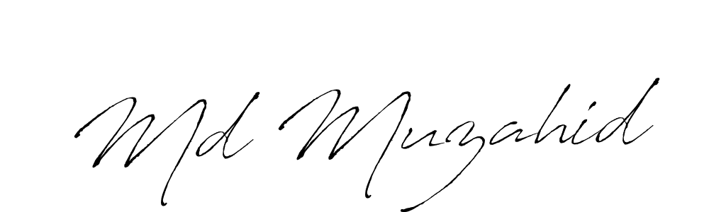 Make a beautiful signature design for name Md Muzahid. With this signature (Antro_Vectra) style, you can create a handwritten signature for free. Md Muzahid signature style 6 images and pictures png