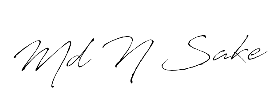 Also we have Md N Sake name is the best signature style. Create professional handwritten signature collection using Antro_Vectra autograph style. Md N Sake signature style 6 images and pictures png